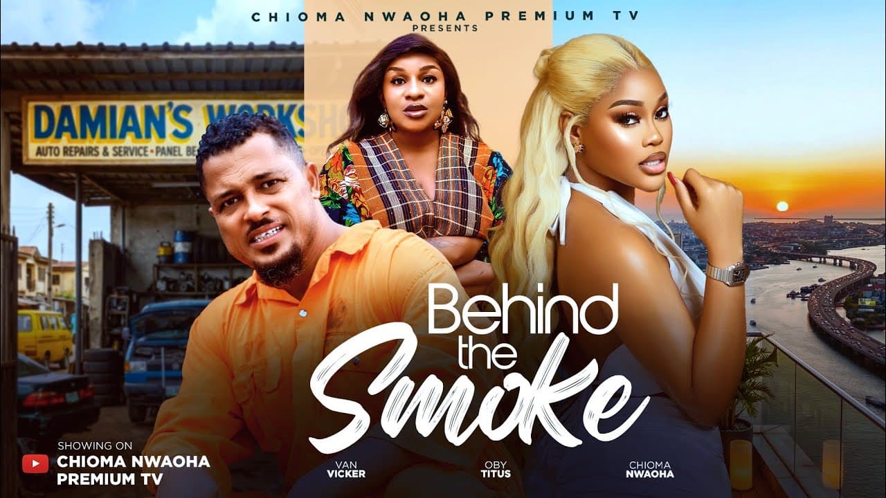 behind the smoke